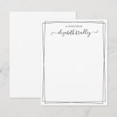 Remerciements Script De Signature Fille Du Bureau De La Carte De (Devant / Derrière)