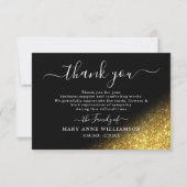 Remerciements Script Gold Parties scintillant Funeral Carte de r (Devant)