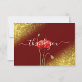 Remerciements Script Gold Parties scintillant Funeral Carte de r (Dos)