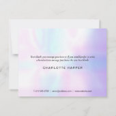 Remerciements Script Holographique moderne Carte de remerciement (Dos)