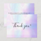 Remerciements Script Holographique moderne Carte de remerciement (Devant / Derrière)