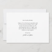 Remerciements Script moderne Mariage photo simple Carte de remer (Dos)