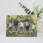 Remerciements Script rustique Carte photo de Noël Or (Debout devant)