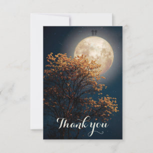 Remerciements Silhouette couple d'amour sur la carte de remercie