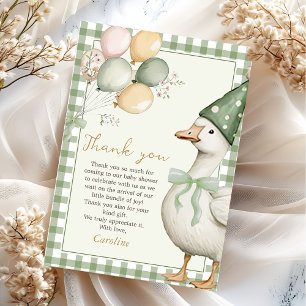 Remerciements Silly Goose En vichy 1er anniversaire Carte de rem