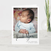 Simple Carte de Naissance Minimaliste pliée avec P