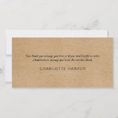 Remerciements Simple carte de remerciement d'affaires en écritur (Dos)