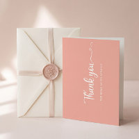 Simple Carte de Remerciement Minimaliste Rose Demo