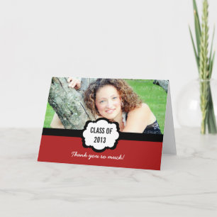 Remerciements Simple Chic Graduation Carte de remerciements, Rou