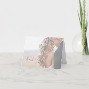 Remerciements Simple Elegant Rose Gold Photo Carte de remercieme