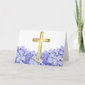 Remerciements Simple Floral Blessings Carte de Remerciement Bleu (Dos)
