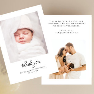 Remerciements Simple Moderne Carte de Remerciement pour Baby Sho
