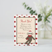 Remerciements singe rouge de chaussette du carte de (Debout devant)