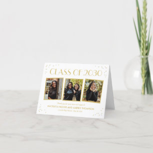 Remerciements Snapshots amusants Graduation Photo Carte de remer