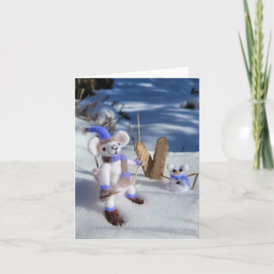 Remerciements Souris De Jour De Neige Toute Occasion Carte Vierg