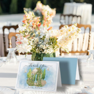 Remerciements Statue de Gazebo tourbillons Carte de remerciement