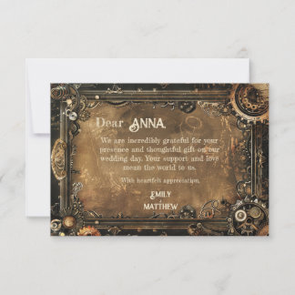 Remerciements Steampunk Noir Affair Mariage Carte de remerciemen