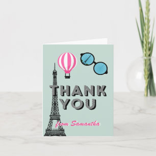 Remerciements Sweet sixteen Paris Thème Anniversaire Carte de re