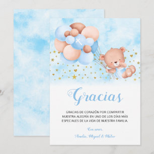 Remerciements Tarjeta de Gracias Bautizo Español Carte de remerc