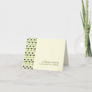 Remerciements {TBA} Carte de remerciement tendance à pois (pomme