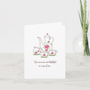 Remerciements Tea Set Carte de remerciements, Fleurs Roses