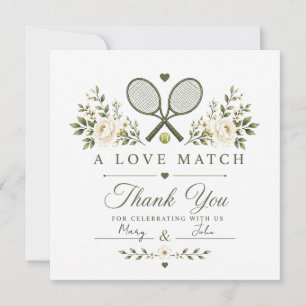 Remerciements Tennis Carte de remerciement de mariage avec ball