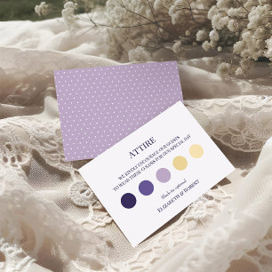 Remerciements Tenue de mariage lavande bohème Carte de code vest