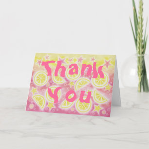 Remerciements Texte avant de la carte "Merci" Lemonade rose