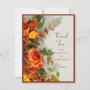 Remerciements Thanksgiving Florals Holiday Spice Carte de remerc