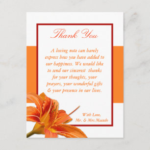 Remerciements tigre orange Lilly w/Strip du carte de
