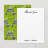 Remerciements Toile & Calligraphie Mariage Plat Carte de remerci (Devant / Derrière)