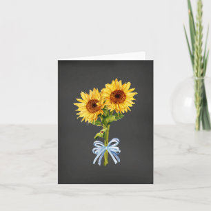Remerciements Tournesols en noir Toutes les occasions Carte de n
