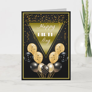 Remerciements Triangle de carte d'anniversaire - Ballons d'or et