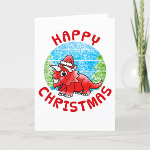 Remerciements Tricératops Dinosaur Carte de Noël Funny