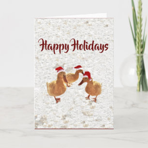 Remerciements Trois canards Père Noël Jolly en neige carte de No