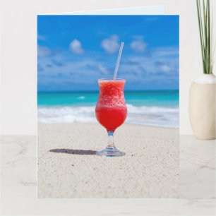 REMERCIEMENTS TROPICAL BEACH BOISSONS CARTE DE SALUT D'ANNIVERSA