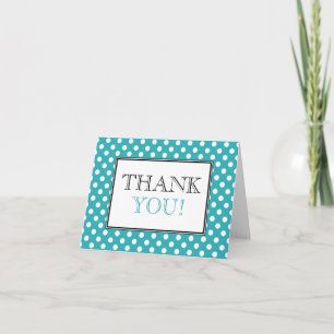 Remerciements Turquoise de point de polka et carte de