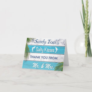 Remerciements Turquoise Sandy Toits Salty Baisers Carte de remer