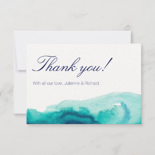 Remerciements Turquoise Turquoise Aquarelle Carte de remerciemen