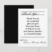 Remerciements typographie moderne Newsprin du carte de (Devant / Derrière)