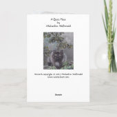 Remerciements Un endroit calme - Carte de voeux pour chat et Spi (Dos)