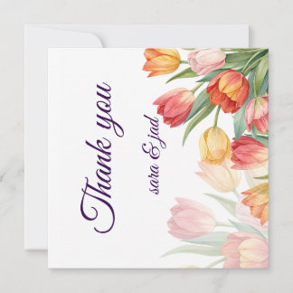 Remerciements Une carte de fleurs de remerciement