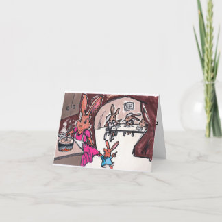 Remerciements Une carte de lapin pour la maman ou les