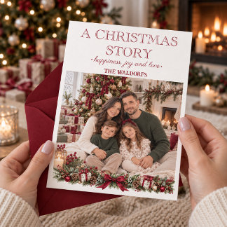 Remerciements Une carte de Noël personnalisée avec photo de fami