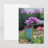 Remerciements Une carte "Pensez à vous" avec une pointe de Z (Devant / Derrière)