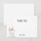 Remerciements Une certaine fille rose de Pâques de carte de (Devant / Derrière)