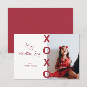 Remerciements Valentines de classe Carte photo rouge XOXO
