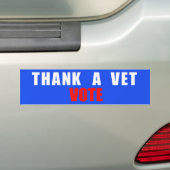 Remerciements Vet Vote Bumper Sticker (En voiture)