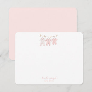 Remerciements Vêtements rose mignon pour bébé fille Carte de rem