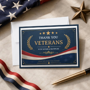 Remerciements Vétérans Carte de reconnaissance patriotique pou